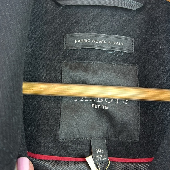NWT New Talbots Italian Wool Black Lady Coat 14P petite $329RTL - Picture 4 of 10